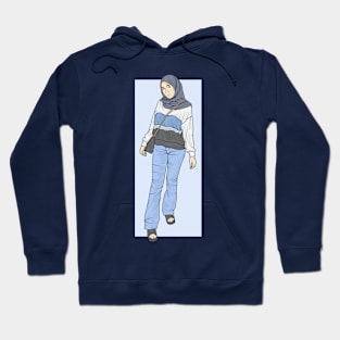 Woman In Blue Jeans Hoodie